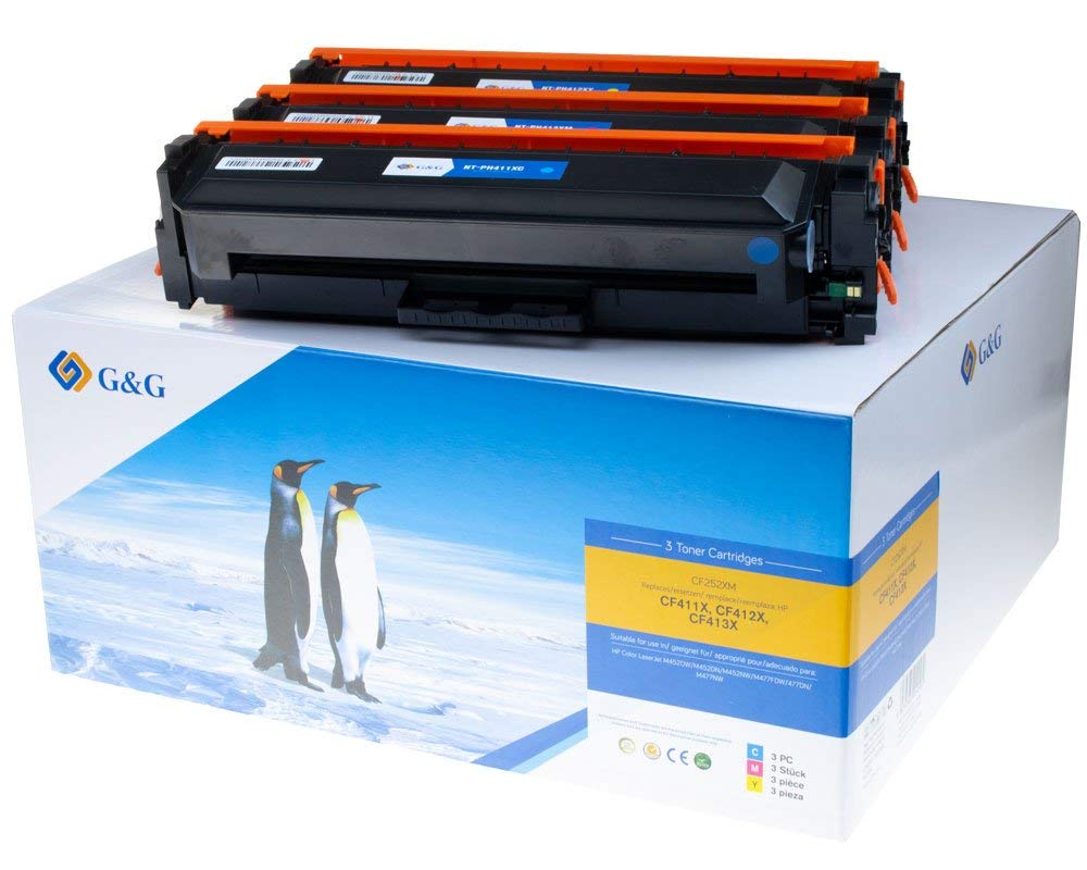 G&G Toner kompatibel zu HP 410X/ CF252XM Kombipack Cyan, Magenta, gelb