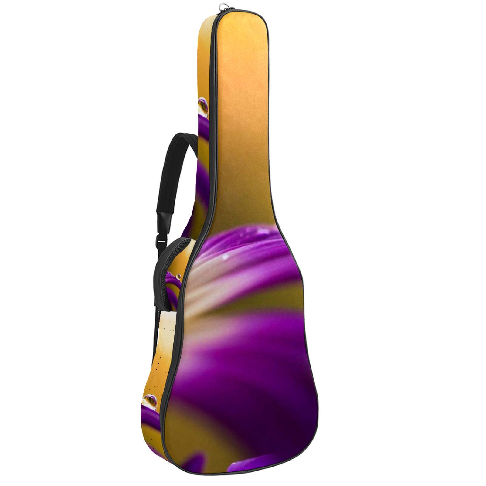 Gitarrentasche mit Reißverschluss, wasserdicht, weich, für Bassgitarre, Akustik- und klassische Folk-Gitarre, violette Tropfen