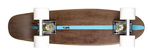 Ridge Maple Holz Mini Cruiser Number Two Dark Dye 7 Ply Wooden Skateboard Longboard, White, 55 cm, 5060427390523