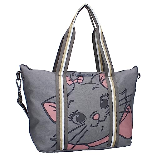 Vadobag Marie Minou Katzenkatze Disney Aristocats – große Einkaufstasche – Maße 48 x 32 x 14 cm – Farbe: Grau, grau