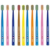 Curaprox 10 x Zahnbürste CS 5460 Ultra Soft - Handzahnbürste für Erwachsene mit 5460 Ultra Soft CUREN Borsten - 10 Stück, zufällige Farbe