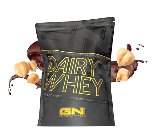 GN Laboratories 100% Dairy Whey Protein Pulver 1000g (Haselnuss-Nougat) – Eiweißpulver zum Muskelaufbau – Proteinpulver für Protein Shake