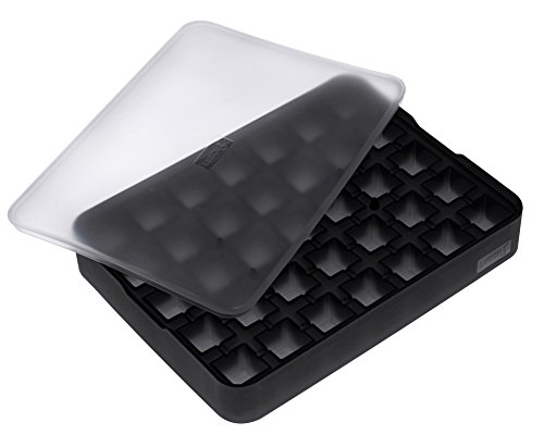 Lurch ICE FORMER Premium Eisbereiter aus Silikon mit Deckel für 35 Eiswürfel in der Größe 2cm, Schwarz, Würfel