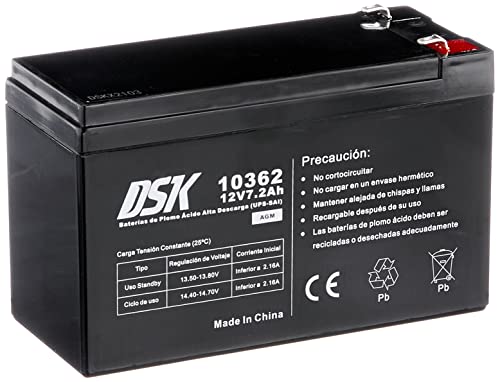 DSK 10362 – Akku Blei Hohe Download für ups-sai 12 V 7.2 Ah, schwarz