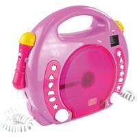 Kinder CD-Player Bobby Joey inkl. USB / MP3 und Mikrofone, Pink pink