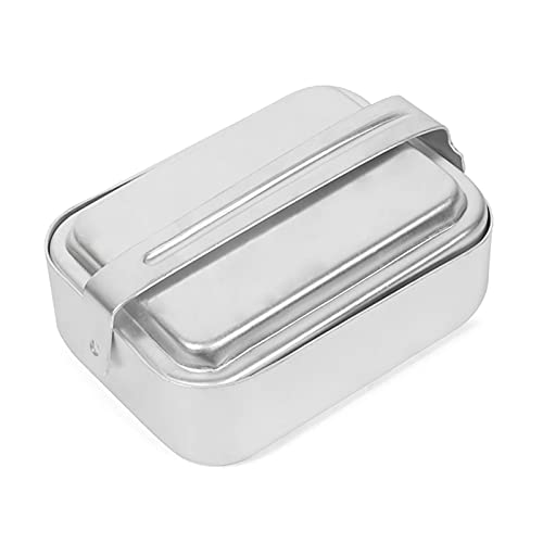 skrskr Outdoor Mess Tin Kit Aluminium Camping Kochgeschirr Set Lunchbox Lebensmittelbehälter mit Deckel