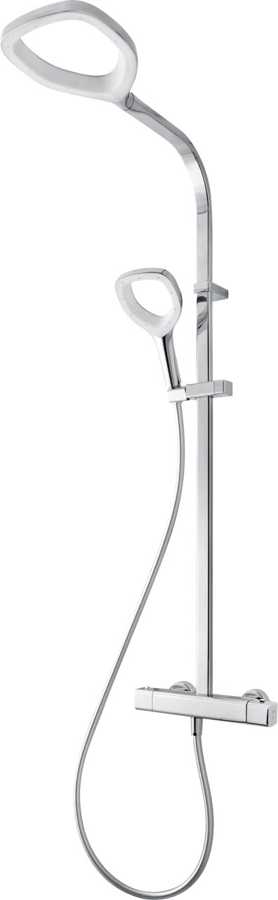 Breuer Duschsystem Aquamaxx Splash verchromt / weiß, mit Thermostat, Kopfbrause rund