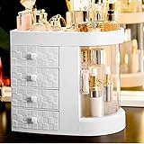 CHICTI Make-up Organizer, 180 Grad Drehen Klar Schmuck Kosmetik Parfüm Aufbewahrungsbox 5 Schicht Große Kapazität Schminktisch