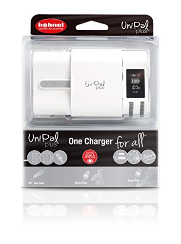 Hahnel UniPal Plus Universal-Ladegerät mit USB (5V, 1000mAh) für Li-Ionen und AA/AAA Akku 320325 Grau, Weiss, Grau, WeiÃŸ