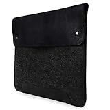 MegaGear MacBook Tasche aus Echtleder und Fleece 13.3 Zoll - Schwarz
