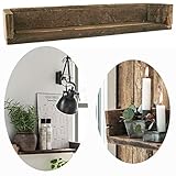 LS-LebenStil Holz Wand-Regal Ziegelform Braun 60cm Wandboard Box Küchen-Regal