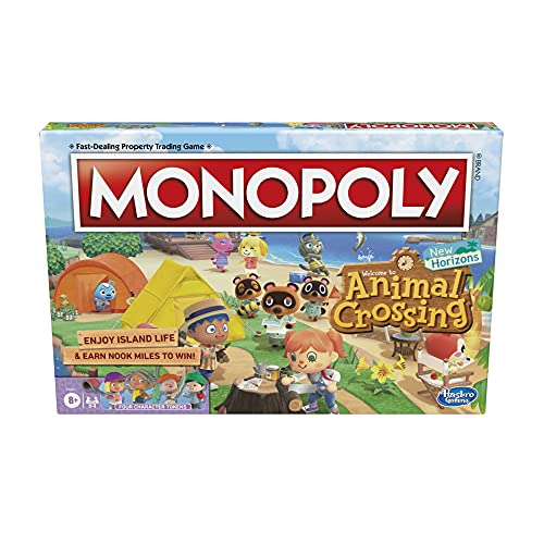 Monopoly Animal Crossing New Horizons Edition Brettspiel für Kinder ab 8 Jahren, lustiges Spiel zum Spielen für 2-4 Spieler