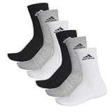 adidas CUSHIONED CREW Tennissocken Sportsocken Damen Herren Unisex 6 Paar, Farbe:032 - grey melange, Socken & Strümpfe:40-42