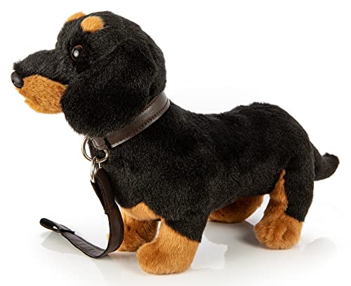 Uni-Toys - Dackel, stehend (mit Leine) - 28 cm (Länge) - Plüsch-Hund, Haustier - Plüschtier, Kuscheltier