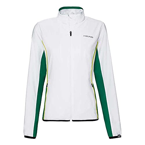 HEAD Damen Club Jacket W Tracksuits, White/Green, L