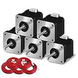 iMetrx Nema 17 schrittmotor set（5pcs)/Stepper Motor(42 x 34 mm) 1.5 A 2 Phase 4 Wires 1.8 Degree with 39.3 Inch Cable for Creality CR-10 10S Ender 3 3D Printer/CNC Extruder and Y-Axis