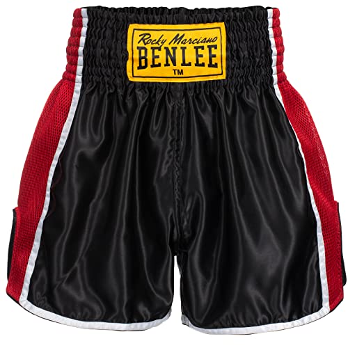 BENLEE Rocky Marciano Thai Shorts Herren Schwarz Boxen Kampfsport, Größenauswahl:XL