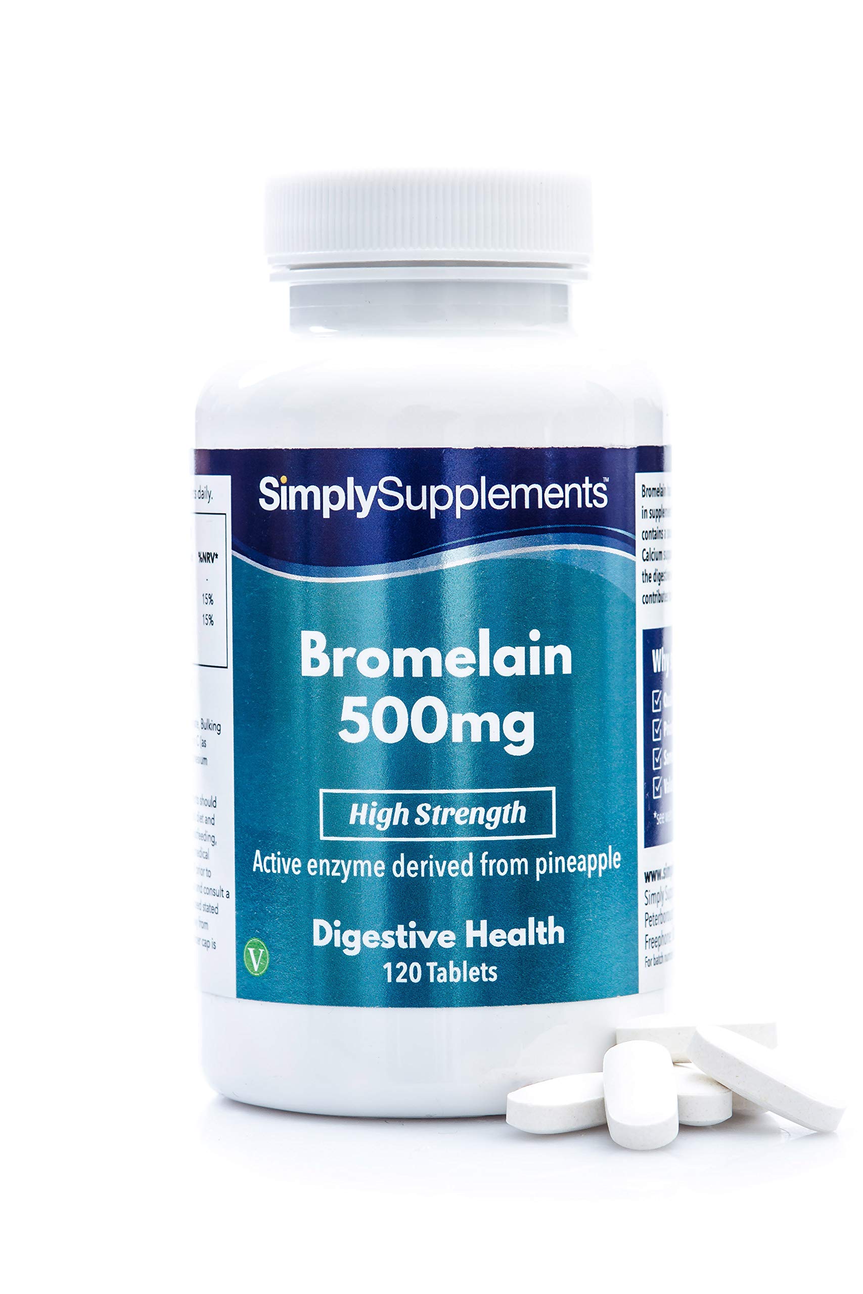 Bromelain 500mg - 120 Tabletten - Geeignet für Veganer - Versorgung von bis zu 4 Monaten - SimplySupplements