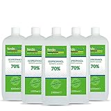 ferdoclean 5 x 1000ml Isopropanol 70% | Lösungsmittel 5L / 5000ml IPA Alkohol Reiniger für Haushalt, Küche, Auto & mehr | Fettentferner Reinigungsmittel