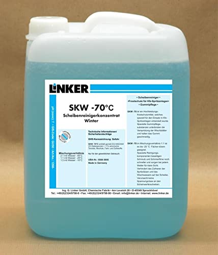 Linker Chemie Scheibenreinigungskonzentrat Frostschutz Winter 10,1 Liter Kanister - Frostschutz bis -70°C Konzentriert | Reiniger | Hygiene | Reinigungsmittel | Reinigungschemie |
