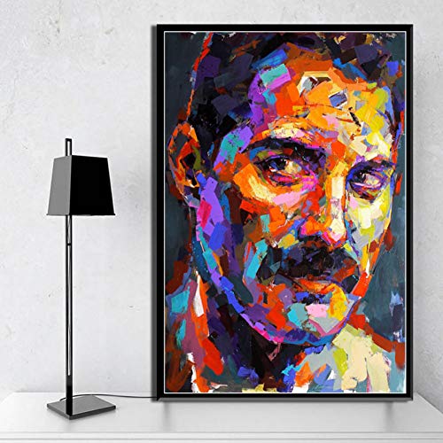 LCSLDW Leinwanddruck Kunstdekor Freddie Mercury Queen Musik Sänger Star Legende Wandkunst Leinwand Malerei Seide Poster Geschenk
