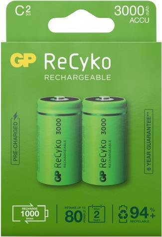 GP Batteries ReCyko Wiederaufladbarer Akku C Nickel-Metallhydrid (NiMH) (120300CHCBC2)