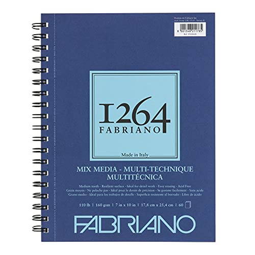 Fabriano 71-19100628 1264 Pad für Verschiedene Medien, Papier, Weiß, 7 x 10
