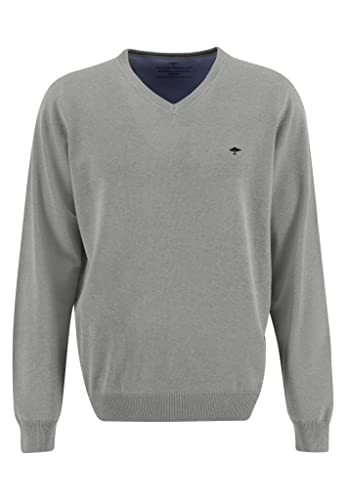FYNCH-HATTON Pullover 1313211 - Feinstrick-Pullover mit V-Ausschnitt Silver L