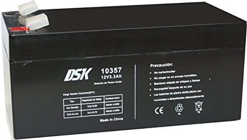 DSK 10357 Akku Blei Acido 12 V 3,3 Ah, schwarz