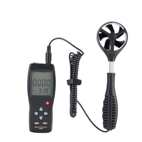 SMART SENSOR AS856 Tragbares Digitales Anemometer 0,3-45 m/s Windgeschwindigkeitsmesser 0~999900 m3 / min Temperaturmesser mit Datenhaltefunktion