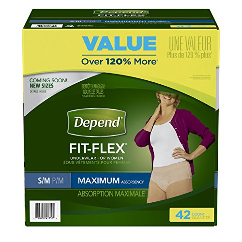 Depend Incontinence Maximum Absorbency Protective Underwear for Women, Small/Medium, 42 Count by Depend