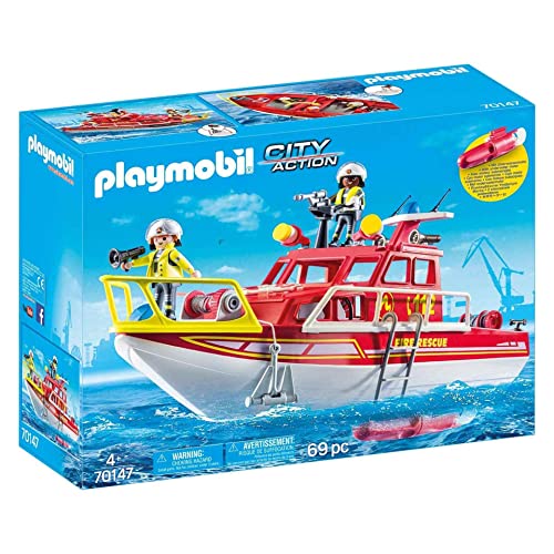 Playmobil Konstruktions-Spielset "Feuerlöschboot"