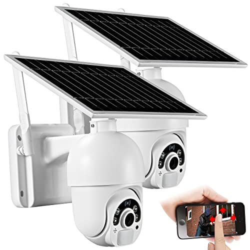 7links Outdoorcamera mit Solar: 2er-Set Pan-Tilt-Überwachungskameras, Full HD, WLAN, Akku, Solarpanel (Kamera Solar)