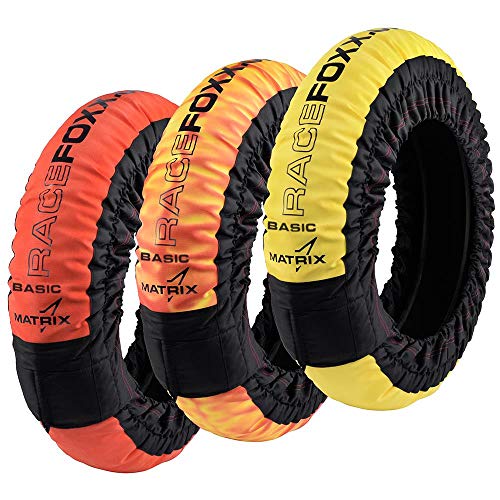 RACEFOXX MATRIX Basic Reifenwärmer Tyre Warmers 100° C Heiztemperatur SUPERBIKE, 120/17 vorne und 180-200/17 hinten Rennsport Heizdecken Motorradreifen