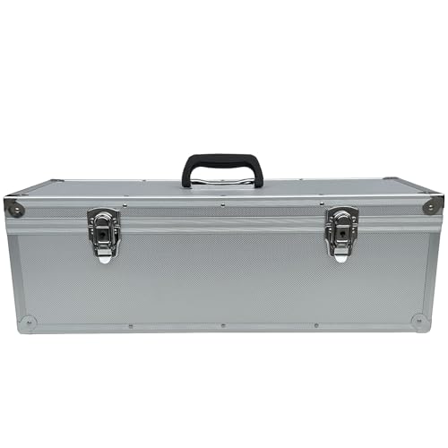 Alubox Alukoffer Silber Koffer Werkzeugkoffer Aufbewahrung leer 20x20x60 cm Deckel abnehmbar