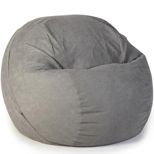 Sitzsack Abdeckung aus Premium-SHU-Samt-Baumwolle (ohne Füllstoff), Sitzsackhülle Lazy Lounger Sitzsack Stuhl Sofabezug für Kinder und Erwachsene,Dark Gray,3.5Ft