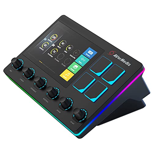 AVerMedia Live Streamer AX310 – Creator Control Center, 6 Track Audio Mixer mit IPS Touch Panel, Trigger Actions on OBS, Streamlabs, Spotify, VTube, Twitch, ​YouTube und mehr