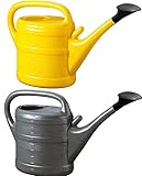 2X Gießkanne 10L ANTHRAZIT + GELB + 1x KÜHLSCHRANKMAGNET! Giesskanne Kunststoff für groß & klein Garten & Zimmerpflanzen Gießkannen Gieskanne Gieskannen 10 Liter Watering Can Gieskannen10Liter lr