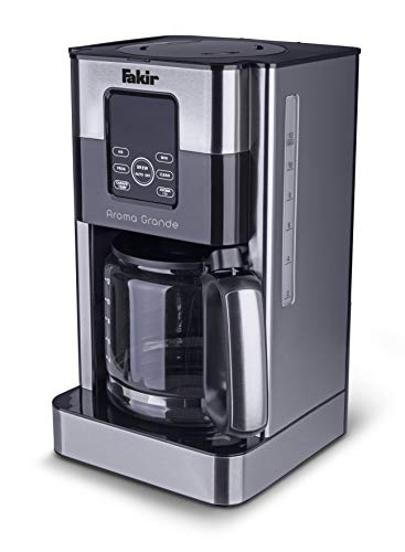 Fakir Aroma Grande / Kaffeemaschine, Filterkaffeemaschine mit Glaskanne, mit Touch-Display, Wasserstandsanzeige, bis zu 12 Tassen, Edelstahl silber - 1000 Watt