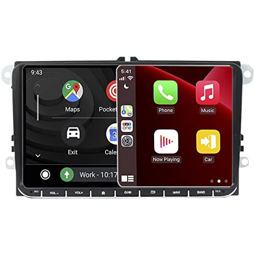 SCUMAXCON 9" Autoradio 2+32G Carplay Android Auto Android 11 IPS Touch WiFi Bluetooth FM AM RDS GPS Navigation DSP USB Multimedia Player für VW Golf Jetta Passat Caddy Tiguan CC Altas