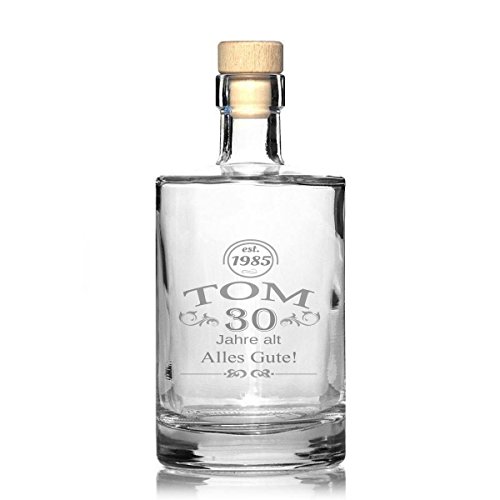 FORYOU24 Edle Whiskeykaraffe mit Gravur Glückwunsch Whisky-Flasche graviert