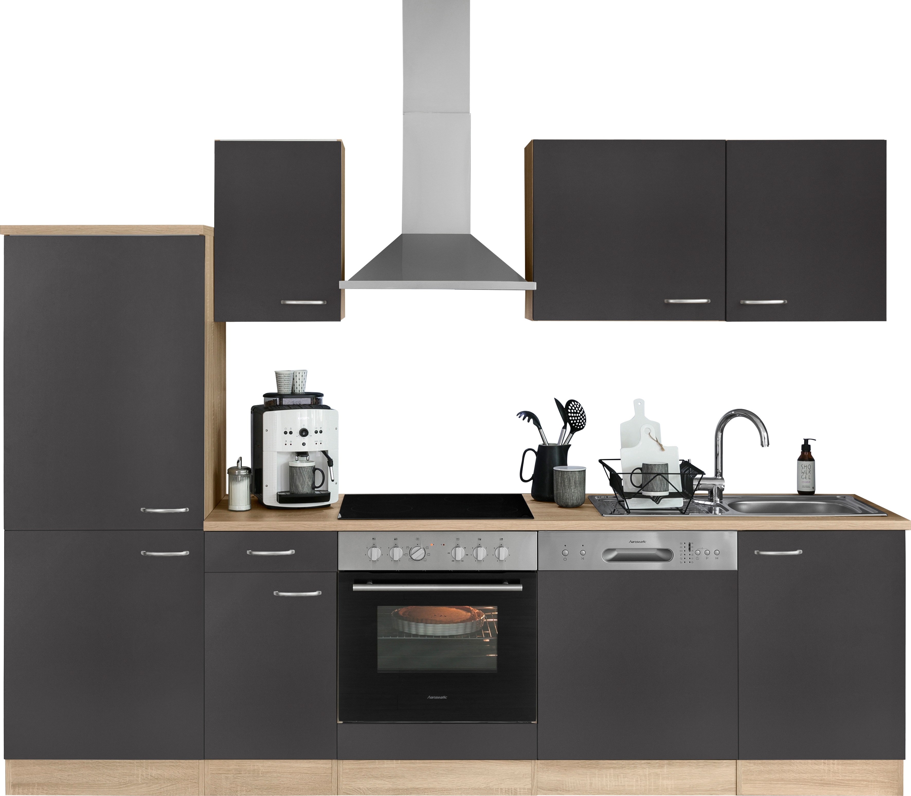 OPTIFIT Küchenzeile "Parare", 210 bzw. 270 cm mit Hanseatic E-Geräten, mit oder ohne Kühlschrank