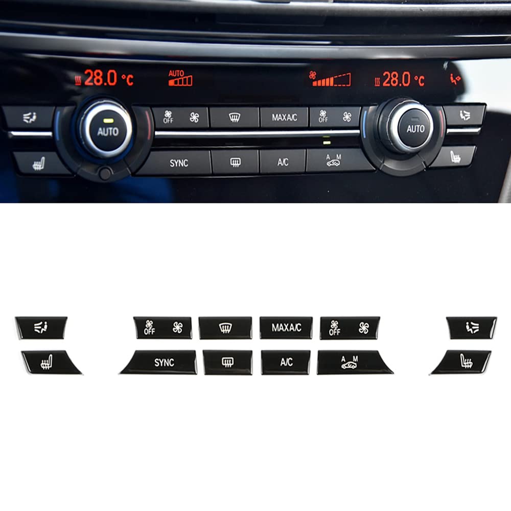 12st Auto-Klimaanlage-Schalter Tasten Tastenkappen Reparatursatz Ersatz für B-MW F07 GT F10 F11 F01 F02 (12 Tasten)