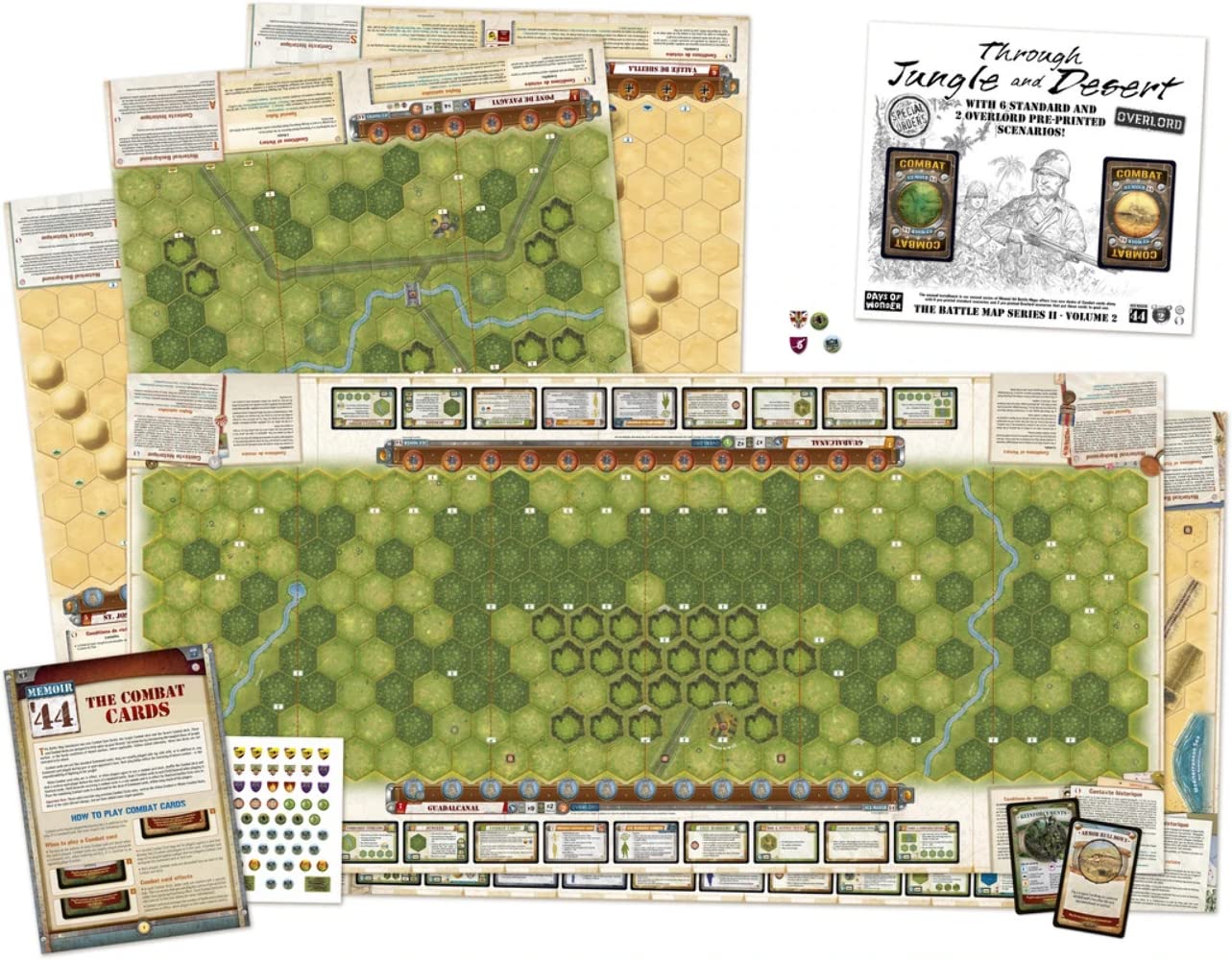Days of Wonder , Memoir '44 OP6 Battle Map - Through Desert and Jungle, Board Game, Ages 8+, 2-8 Players, 30-90 Minutes Playing Time