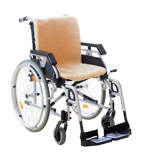 Lammfell Rollstuhlauflage von CHRIST – Lammfellauflage für Sitz und Rücken, Rollstuhl Sitzauflage und Sitzkissen aus echtem Fell erhältlich in natur, in 48x85 cm