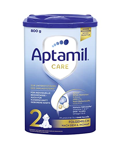 Aptamil Care 2 – Folgemilch nach dem 6. Monat, Mit Omega 3 & 6, DHA & ARA, Ohne Palmöl, Babynahrung, Milchpulver, 1x 800 g