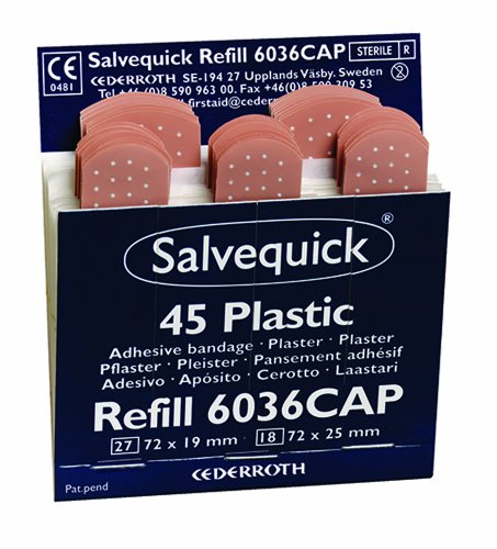 Salvequick Sofortpflaster Box 6x45 Plastic REF 6036