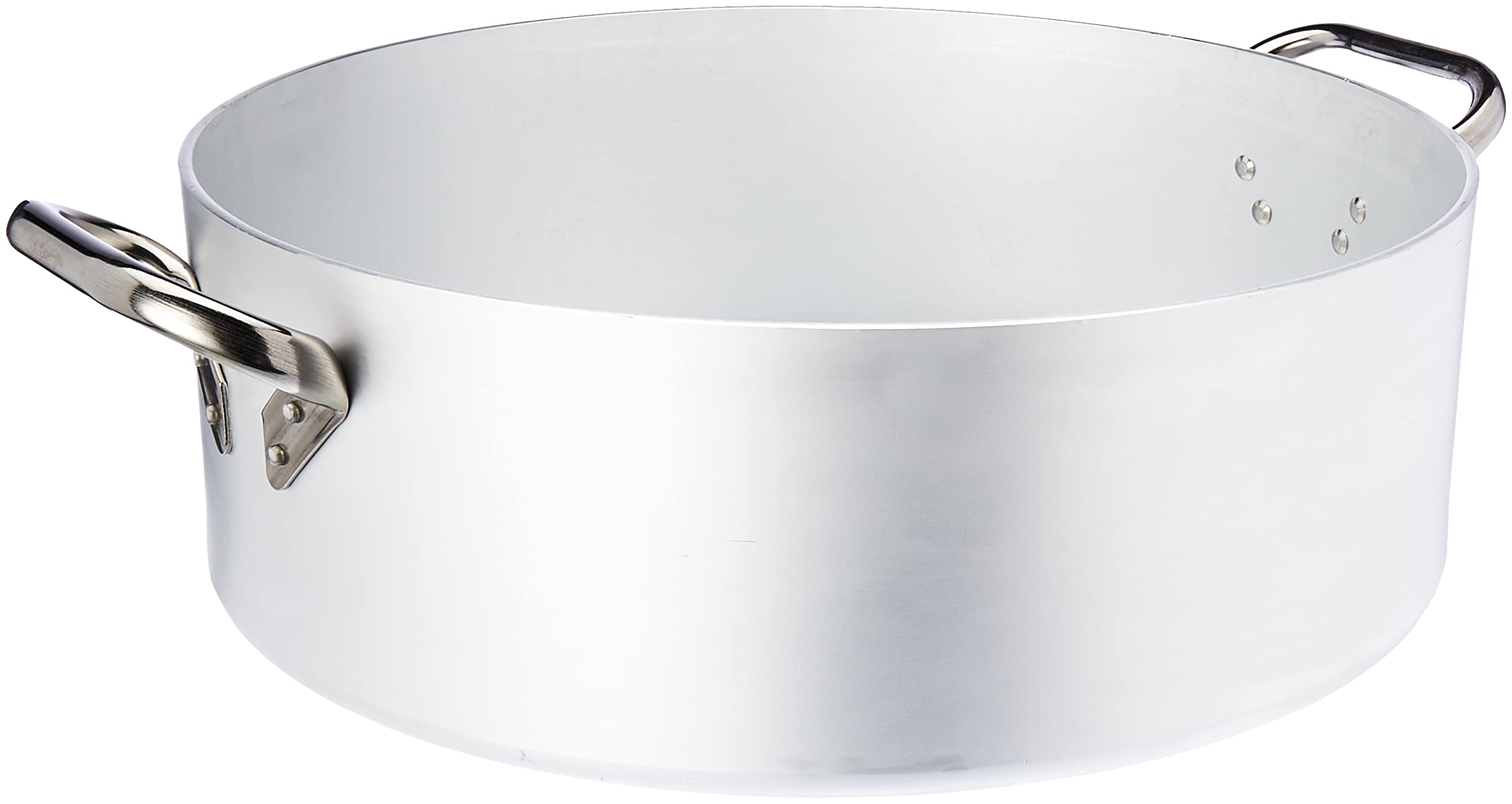 Pentole Agnelli Kasserolle zylinderförmig, langsame, Strahlentherapie, aus Aluminium, Dicke 5 mm, mit 2 Griffen aus Edelstahl, Silber 50 cm