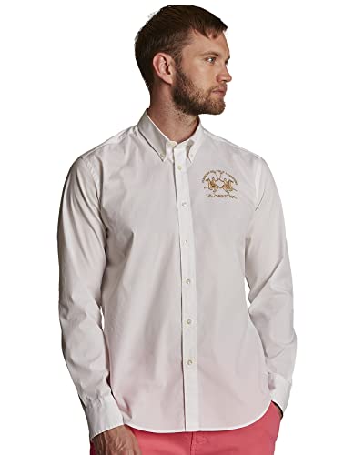 La Martina Herren Man Shirt L/s Poplin Stretch Freizeithemd, Bianco, XXX-Large