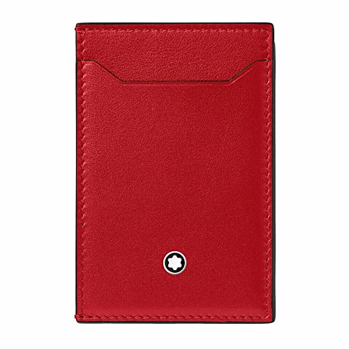 Montblanc Meisterstück Kompaktes Kartenetui 3 cc aus Leder in der Farbe Rot, Maße: 9cm x 6cm x 0,5cm, 129685